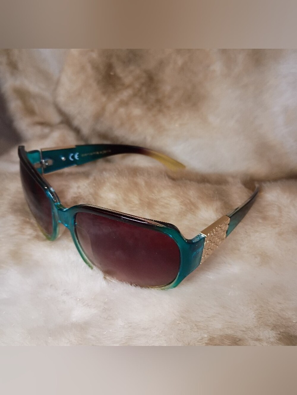 Panama Jack Teal Frame Sunglasses with Gold Temple Detail